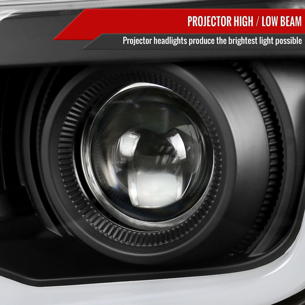 2010-2013 Chevrolet Camaro 5th Gen LED Bar Projector Headlights (Matte Black Housing / Clear Lens)