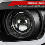 2010-2013 Chevrolet Camaro 5th Gen LED Bar Projector Headlights (Matte Black Housing / Clear Lens)