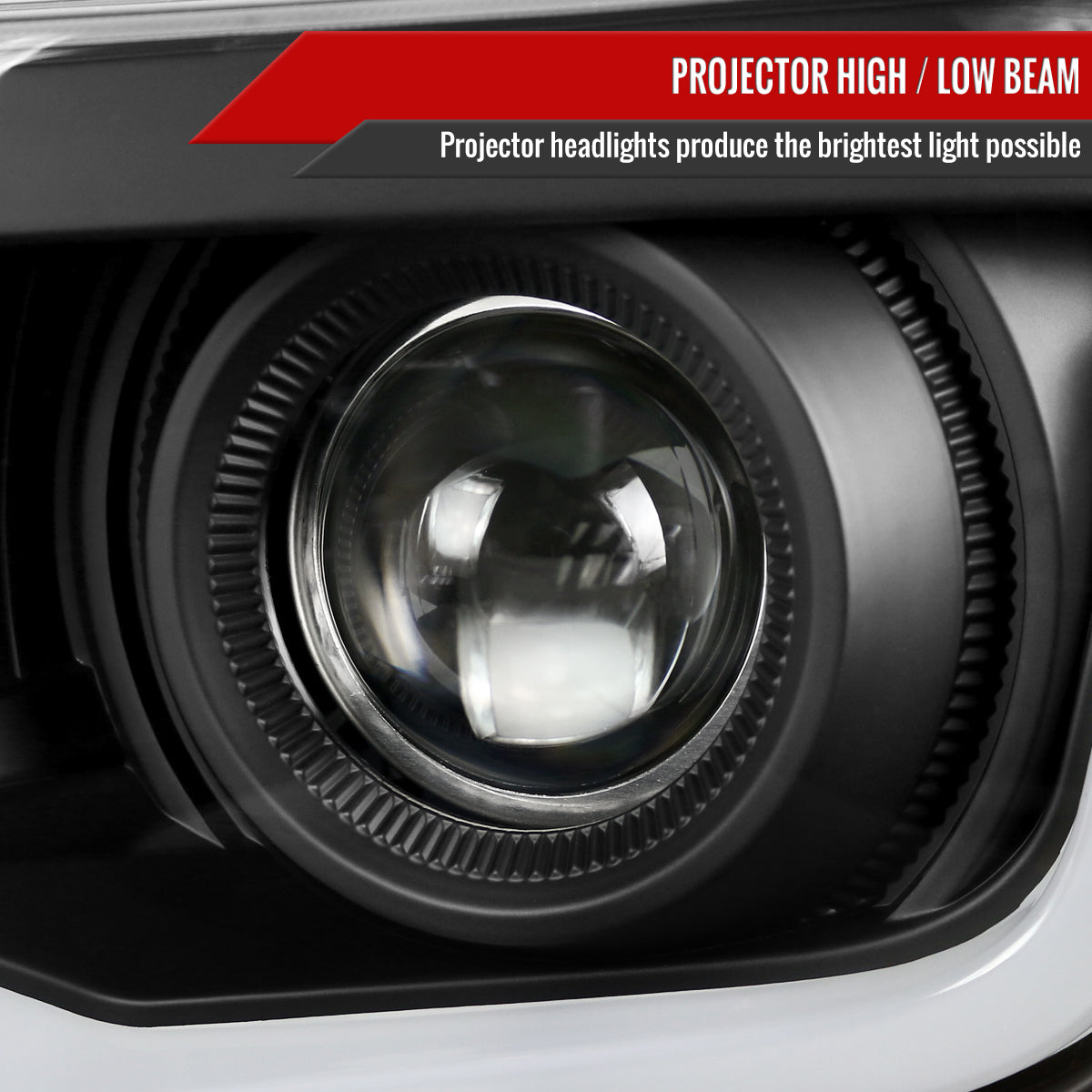 2010-2013 Chevrolet Camaro 5th Gen LED Bar Projector Headlights (Matte Black Housing / Clear Lens)
