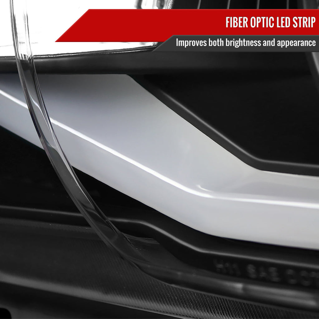 2010-2013 Chevrolet Camaro 5th Gen LED Bar Projector Headlights (Matte Black Housing / Clear Lens)