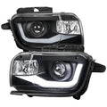 2010-2013 Chevrolet Camaro 5th Gen LED Bar Projector Headlights (Matte Black Housing / Clear Lens)