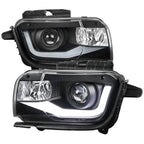 2010-2013 Chevrolet Camaro 5th Gen LED Bar Projector Headlights (Matte Black Housing / Clear Lens)