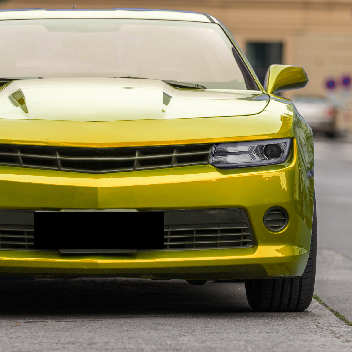 2014-2015 Chevrolet Camaro 5th Gen LED Strip Projector Headlights w/ Sequential Turn Signal Lights (Chrome Housing / Clear Lens)