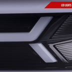 2014-2015 Chevrolet Camaro 5th Gen LED Strip Projector Headlights w/ Sequential Turn Signal Lights (Glossy Black Housing / Smoked Lens)