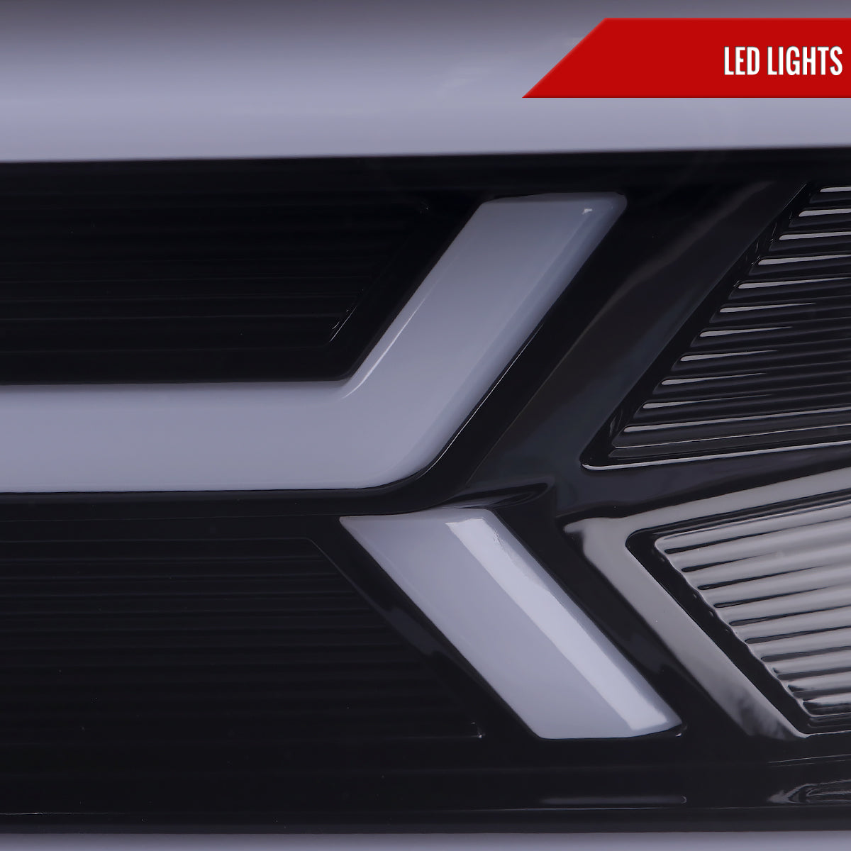 2014-2015 Chevrolet Camaro 5th Gen LED Strip Projector Headlights w/ Sequential Turn Signal Lights (Glossy Black Housing / Smoked Lens)