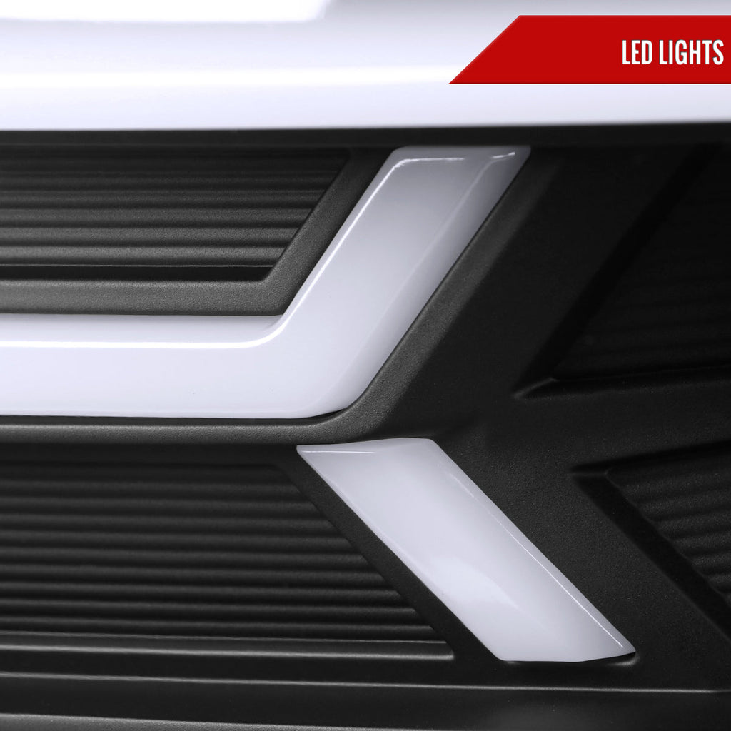 2014-2015 Chevrolet Camaro 5th Gen LED Strip Projector Headlights w/ Sequential Turn Signal Lights (Matte Black Housing / Clear Lens)