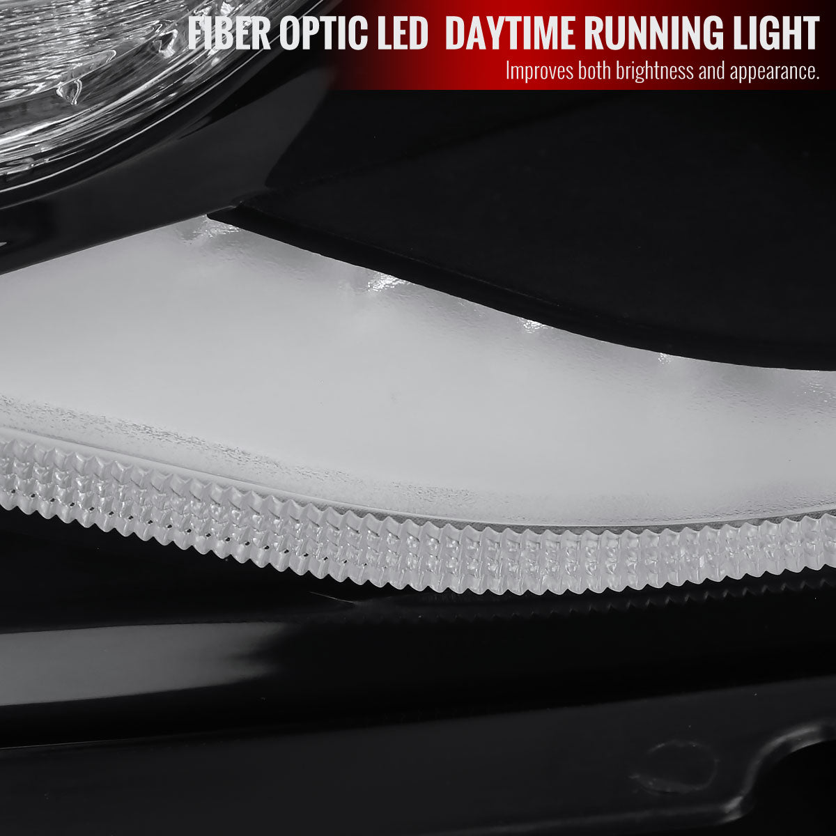 2014-2015 Chevrolet Camaro 5th Gen LED Strip D2H Xenon Projector Headlights w/ Sequential Turn Signal Lights (Black Housing / Clear Lens)