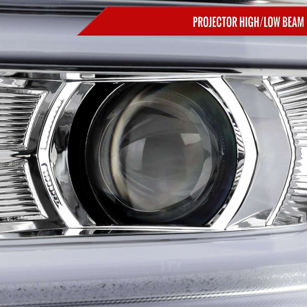 2016-2018 Chevrolet Camaro 6th Gen LED Strip Projector Headlights w/ Sequential Turn Signal Lights (Chrome Housing / Clear Lens)
