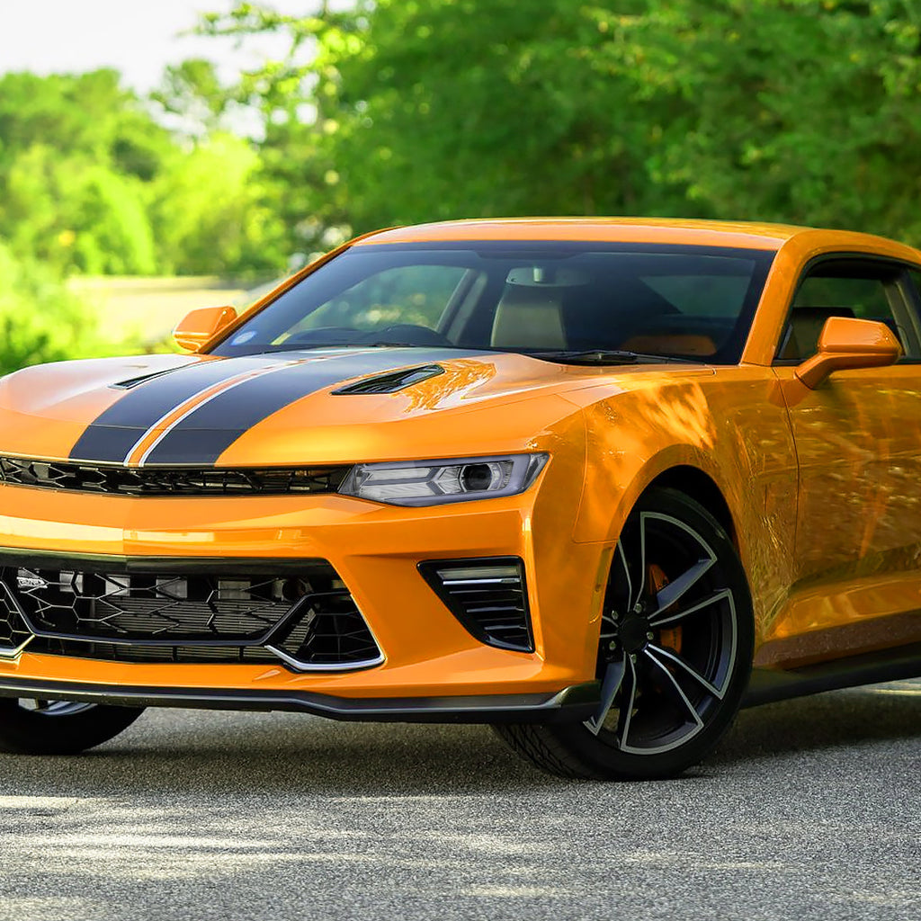 2016-2018 Chevrolet Camaro 6th Gen LED Strip Projector Headlights w/ Sequential Turn Signal Lights (Chrome Housing / Clear Lens)