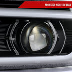 2016-2018 Chevrolet Camaro 6th Gen LED Strip Projector Headlights w/ Sequential Turn Signal Lights (Glossy Black Housing / Clear Lens)