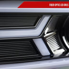 2016-2018 Chevrolet Camaro 6th Gen LED Strip Projector Headlights w/ Sequential Turn Signal Lights (Glossy Black Housing / Clear Lens)