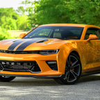 2016-2018 Chevrolet Camaro 6th Gen LED Strip Projector Headlights w/ Sequential Turn Signal Lights (Glossy Black Housing / Clear Lens)
