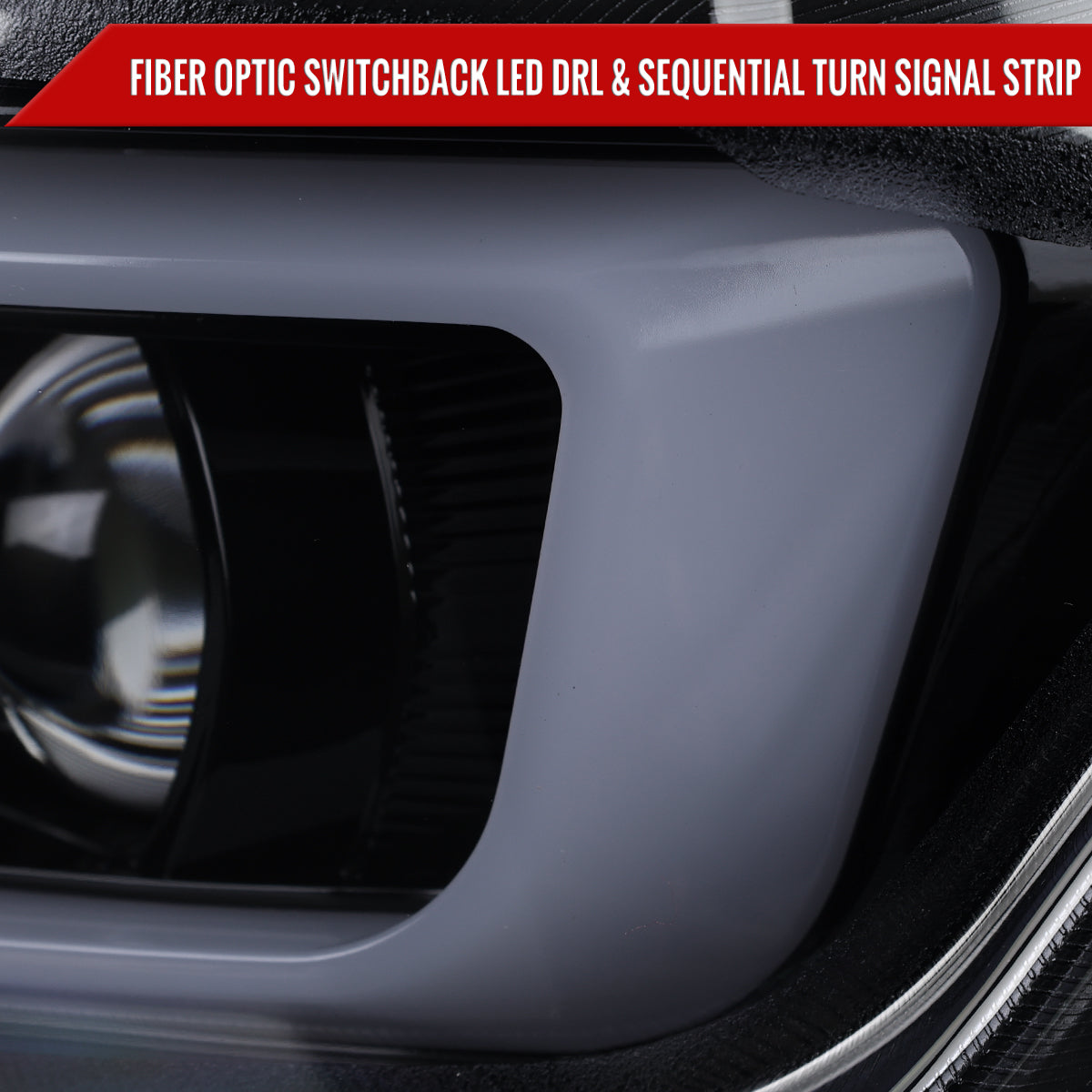 2016-2018 Chevrolet Camaro 6th Gen LED Strip Projector Headlights w/ Sequential Turn Signal Lights (Chrome Housing / Smoked Lens)