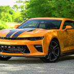 2016-2018 Chevrolet Camaro 6th Gen LED Strip Projector Headlights w/ Sequential Turn Signal Lights (Chrome Housing / Smoked Lens)