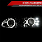 1998-2002 Chevrolet Camaro 4th Gen Dual Halo Projector Headlights (Chrome Housing / Clear Lens)