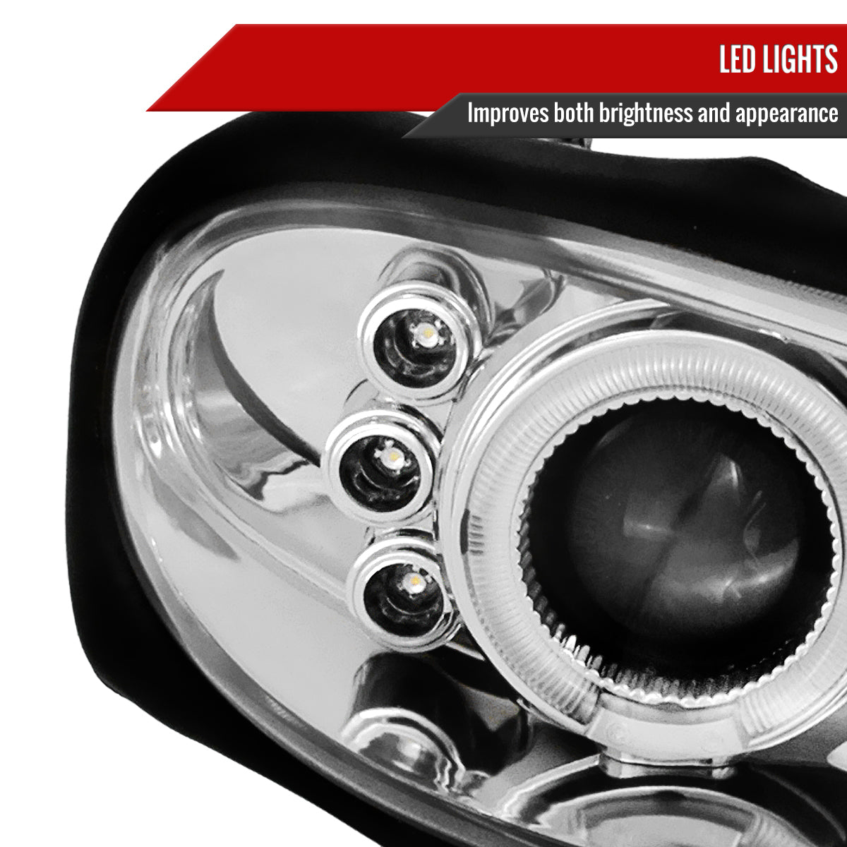 1998-2002 Chevrolet Camaro 4th Gen Dual Halo Projector Headlights (Chrome Housing / Clear Lens)