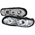1998-2002 Chevrolet Camaro 4th Gen Dual Halo Projector Headlights (Chrome Housing / Clear Lens)