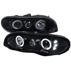 1998-2002 Chevrolet Camaro 4th Gen Dual Halo Projector Headlights (Glossy Black Housing / Smoked Lens)