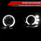 1998-2002 Chevrolet Camaro 4th Gen Dual Halo Projector Headlights (Matte Black Housing / Clear Lens)