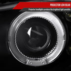 1998-2002 Chevrolet Camaro 4th Gen Dual Halo Projector Headlights (Matte Black Housing / Clear Lens)