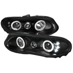 1998-2002 Chevrolet Camaro 4th Gen Dual Halo Projector Headlights (Matte Black Housing / Clear Lens)