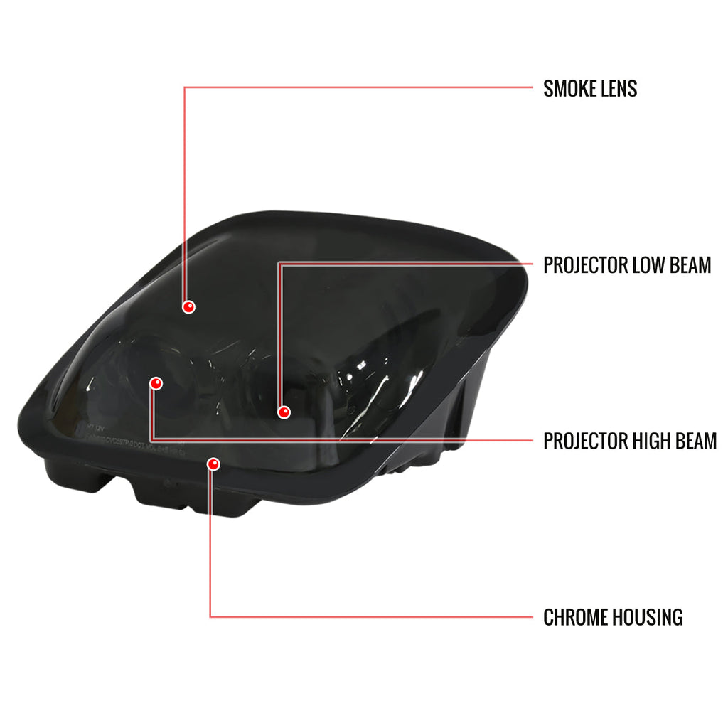 1997-2004 Chevrolet Corvette C5 H7 Projector Headlights (Chrome Housing / Smoked Lens)