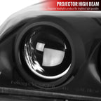 1997-2004 Chevrolet Corvette C5 H7 Projector Headlights (Matte Black Housing / Clear Lens)
