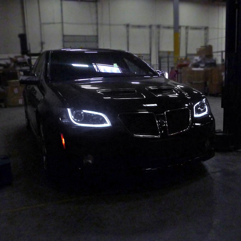 2008-2009 Pontiac G8 LED Bar Projector Headlights (Chrome Housing / Clear Lens)