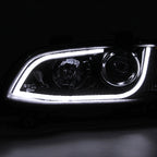 2008-2009 Pontiac G8 LED Bar Projector Headlights (Glossy Black Housing / Smoked Lens)