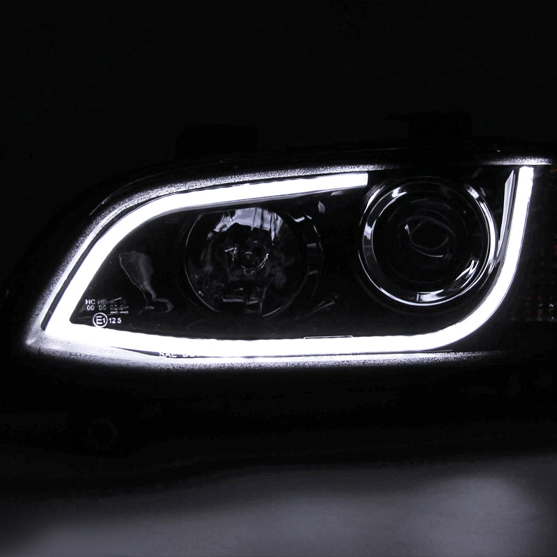 2008-2009 Pontiac G8 LED Bar Projector Headlights (Glossy Black Housing / Smoked Lens)