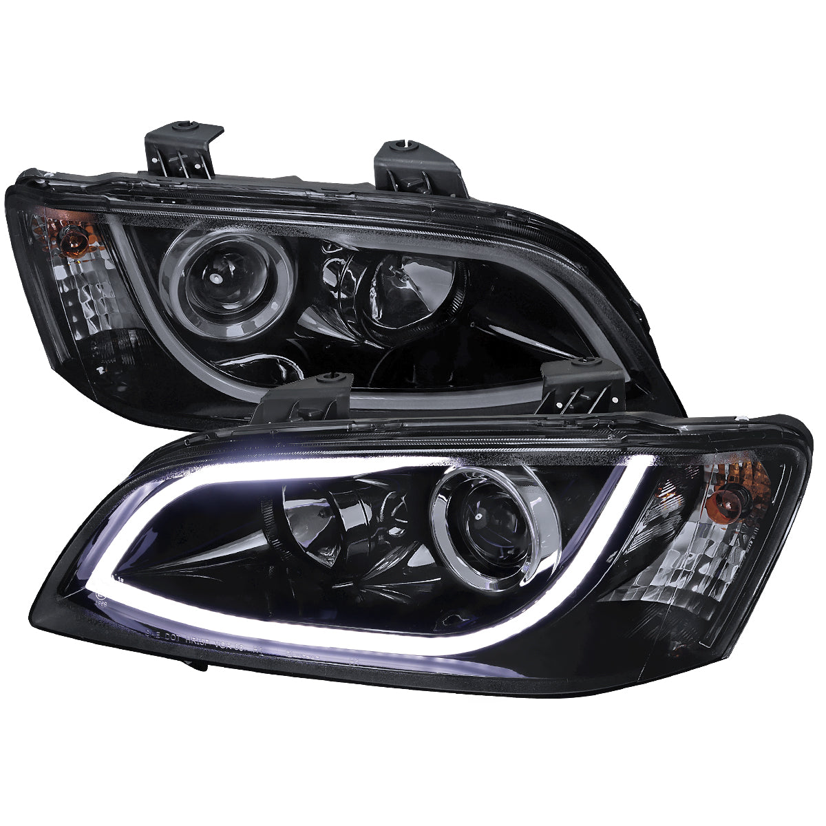 2008-2009 Pontiac G8 LED Bar Projector Headlights (Glossy Black Housing / Smoked Lens)