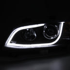 2008-2009 Pontiac G8 LED Bar Projector Headlights (Matte Black Housing / Clear Lens)