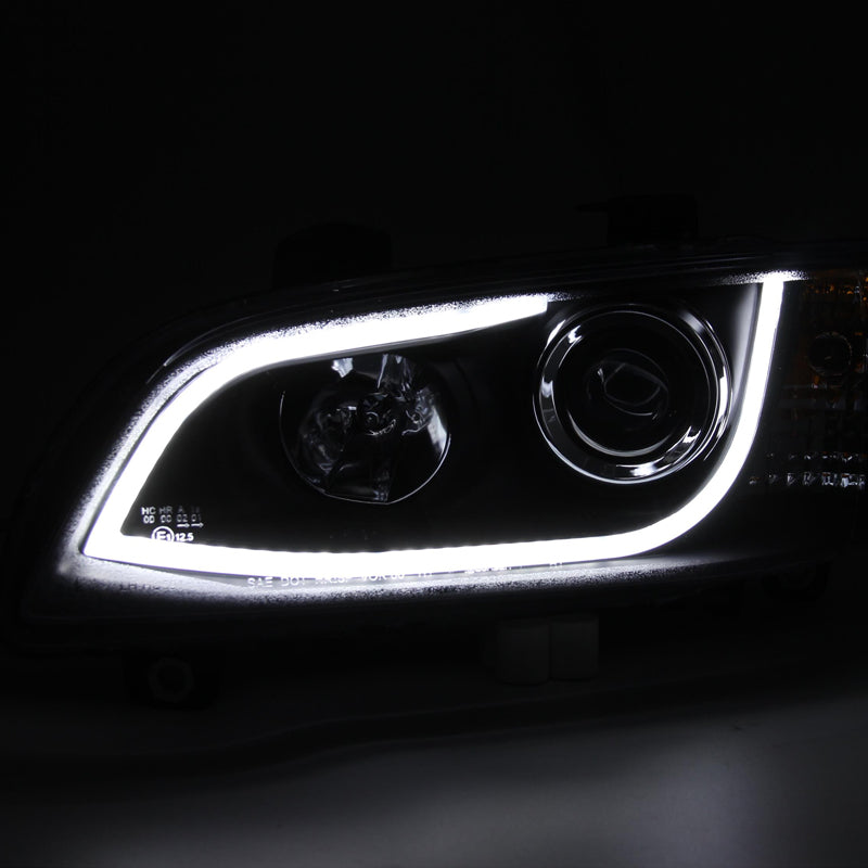 2008-2009 Pontiac G8 LED Bar Projector Headlights (Matte Black Housing / Clear Lens)