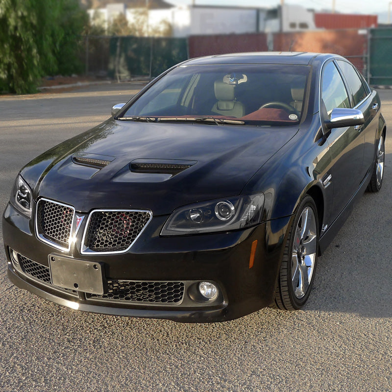 2008-2009 Pontiac G8 LED Bar Projector Headlights (Matte Black Housing / Clear Lens)