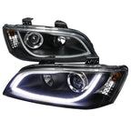 2008-2009 Pontiac G8 LED Bar Projector Headlights (Matte Black Housing / Clear Lens)