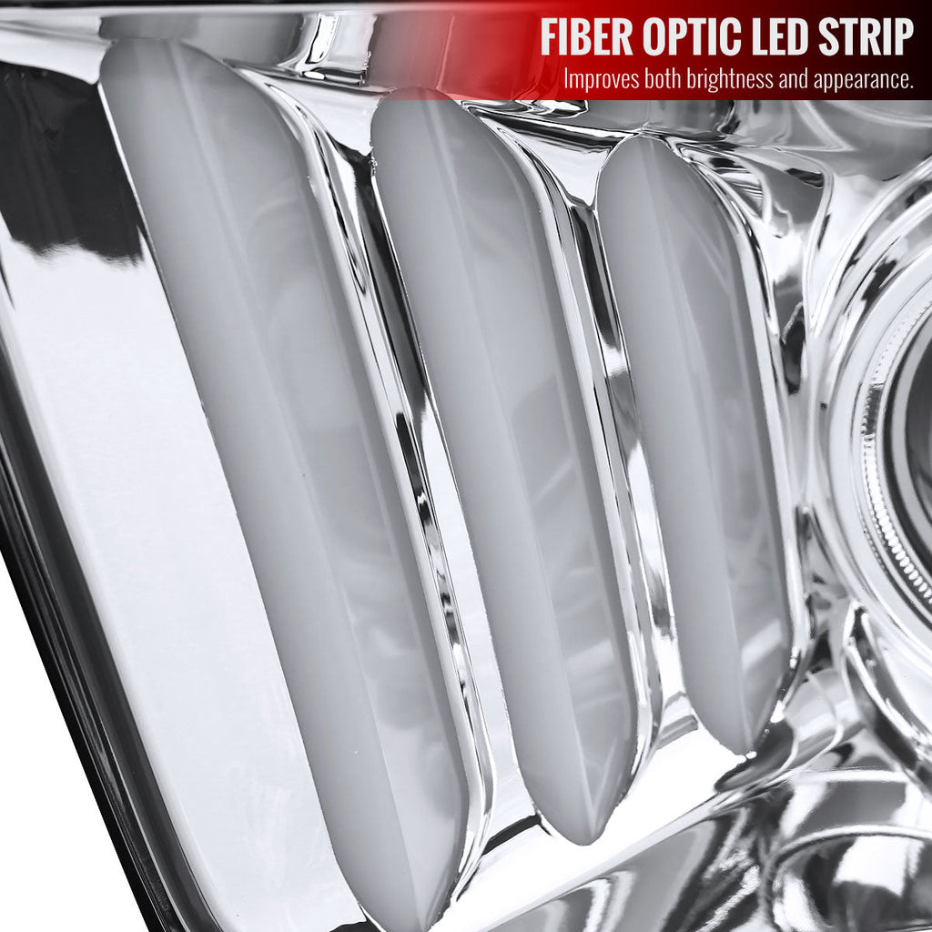 2005-2009 Ford Mustang S197 LED Bar Projector Headlights (Chrome Housing / Clear Lens)