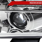 2005-2009 Ford Mustang S197 Halo Projector Headlights w/ LED Light Strip (Chrome Housing / Clear Lens)