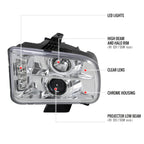 2005-2009 Ford Mustang S197 Halo Projector Headlights w/ LED Light Strip (Chrome Housing / Clear Lens)