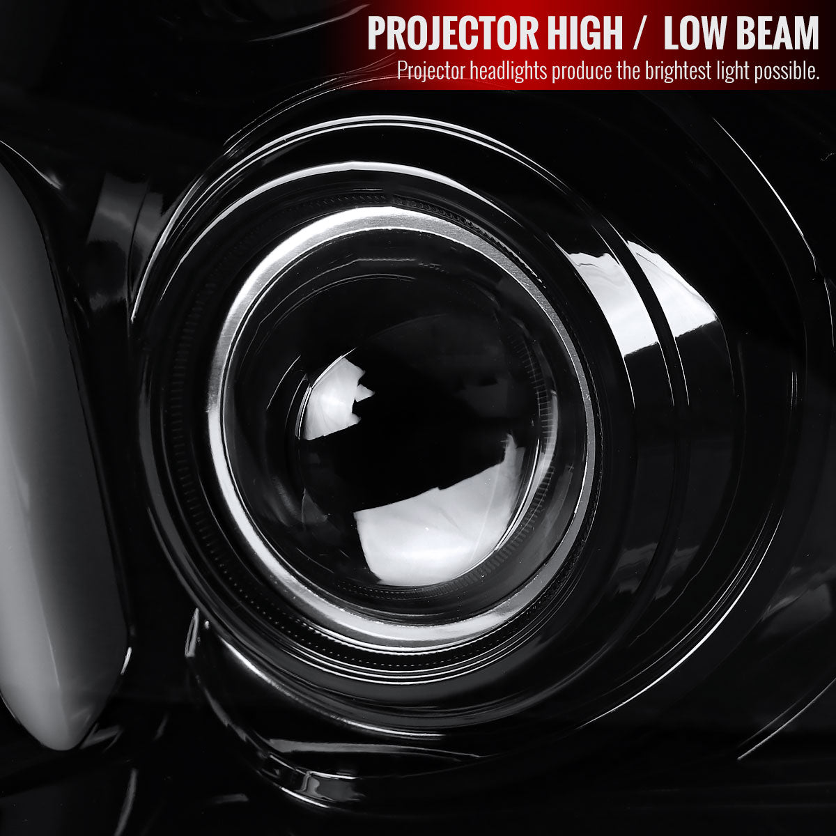 2005-2009 Ford Mustang S197 LED Bar Projector Headlights (Jet Black Housing / Clear Lens)