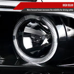 2005-2009 Ford Mustang S197 Halo Projector Headlights (Jet Black Housing / Clear Lens)