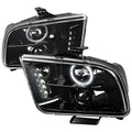 2005-2009 Ford Mustang S197 Halo Projector Headlights (Jet Black Housing / Clear Lens)
