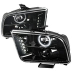 2005-2009 Ford Mustang S197 Halo Projector Headlights (Jet Black Housing / Clear Lens)