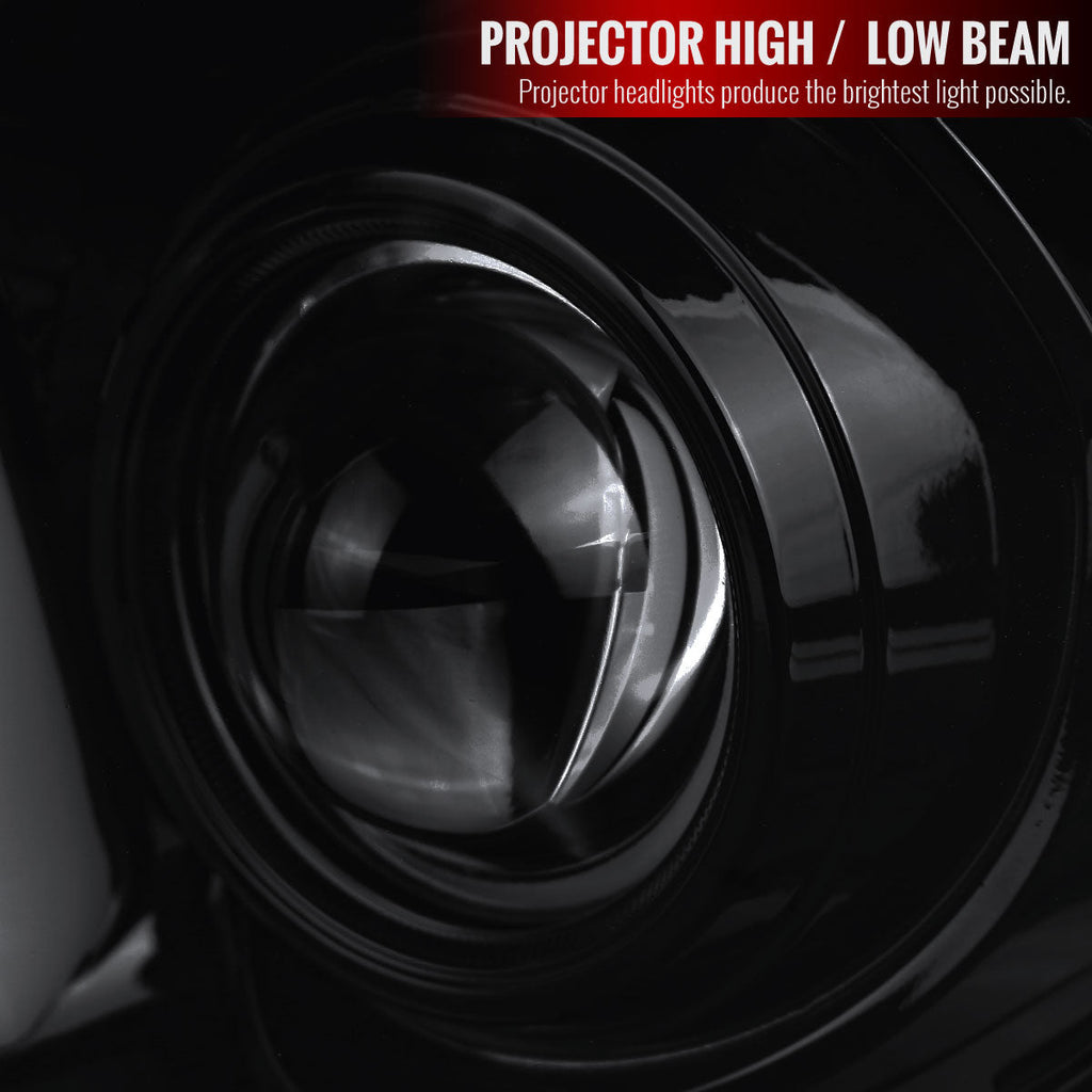 2005-2009 Ford Mustang S197 LED Bar Projector Headlights (Chrome Housing / Smoked Lens)