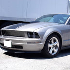 2005-2009 Ford Mustang S197 Halo Projector Headlights w/ LED Light Strip (Glossy Black Housing / Smoked Lens)