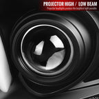 2005-2009 Ford Mustang S197 LED Bar Projector Headlights (Matte Black Housing / Clear Lens)