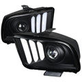 2005-2009 Ford Mustang S197 LED Bar Projector Headlights (Matte Black Housing / Clear Lens)