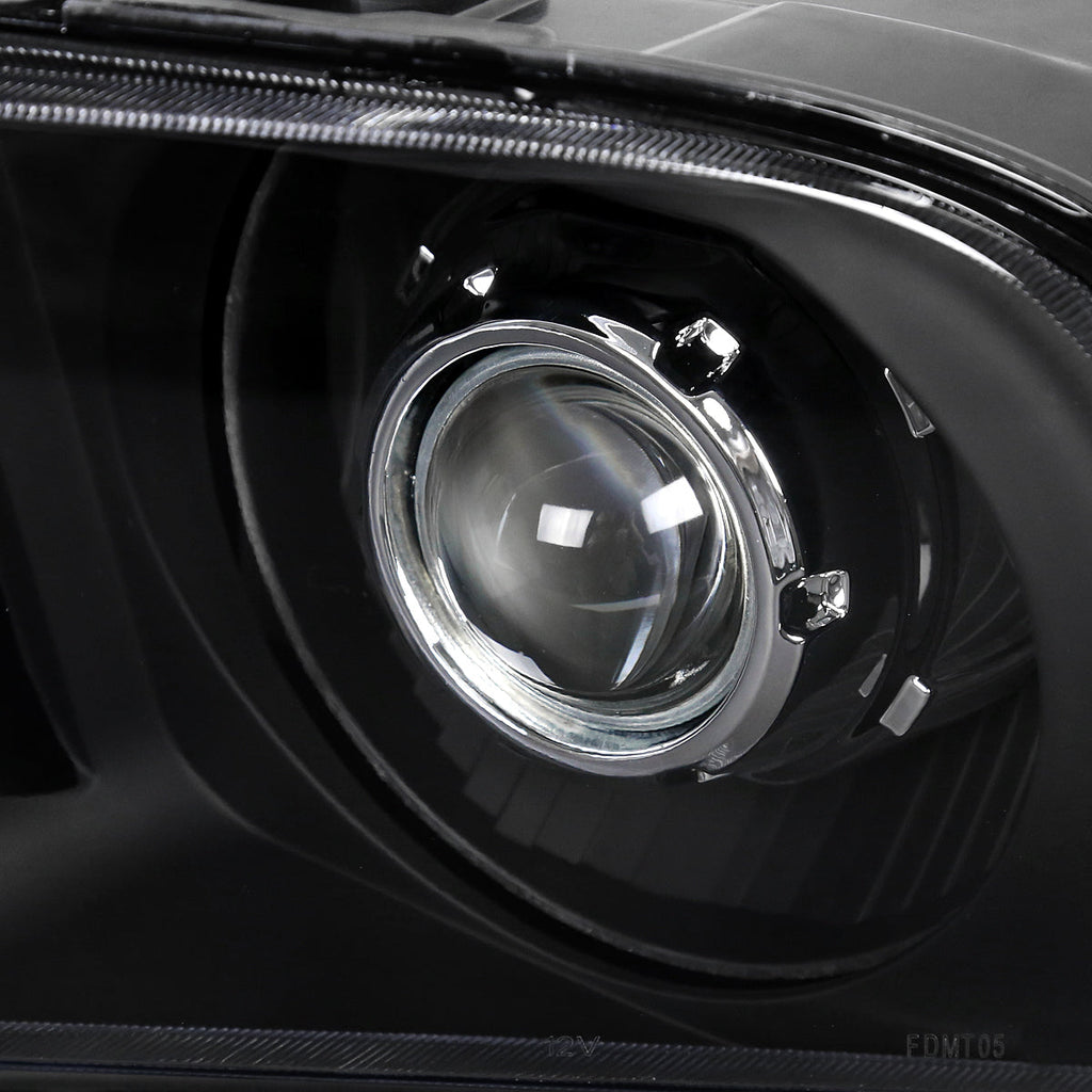 2005-2009 Ford Mustang S197 H1 Projector Headlights (Matte Black Housing / Clear Lens)