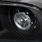 2005-2009 Ford Mustang S197 H1 Projector Headlights (Matte Black Housing / Clear Lens)