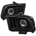 2005-2009 Ford Mustang S197 H1 Projector Headlights (Matte Black Housing / Clear Lens)