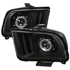2005-2009 Ford Mustang S197 H1 Projector Headlights (Matte Black Housing / Clear Lens)